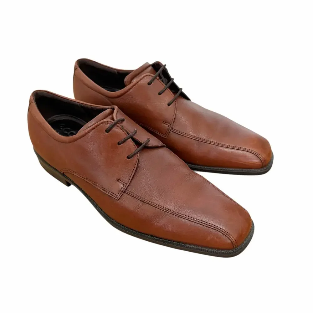 Ecco Brown Leather Edinburgh Lace Up Loafers Sz 10.5 Sz 44